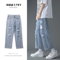 2022 korea new style men pants jeans trousers brand summer male man homme simple cargo streetwear design
