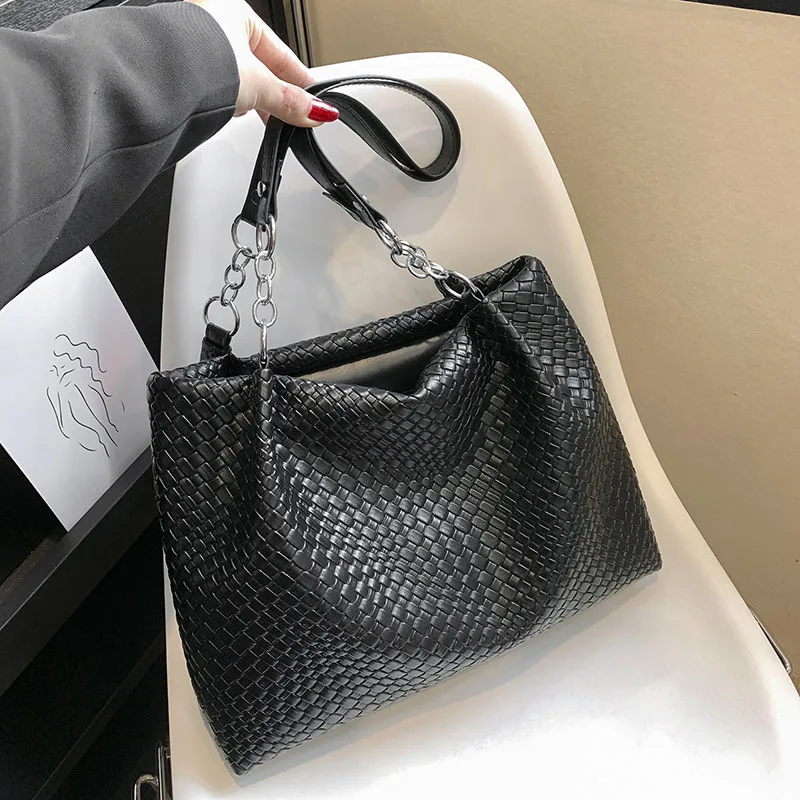 

Fashion Large Capacity Tote Bag Ladies Chain Shoulder Bag High Quality Leather Handbags For Women Casual Travel Hand Bag