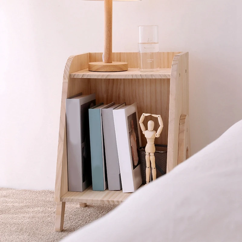 Акция! Минималистичный прикроватный столик из массива дерева для спальни полка