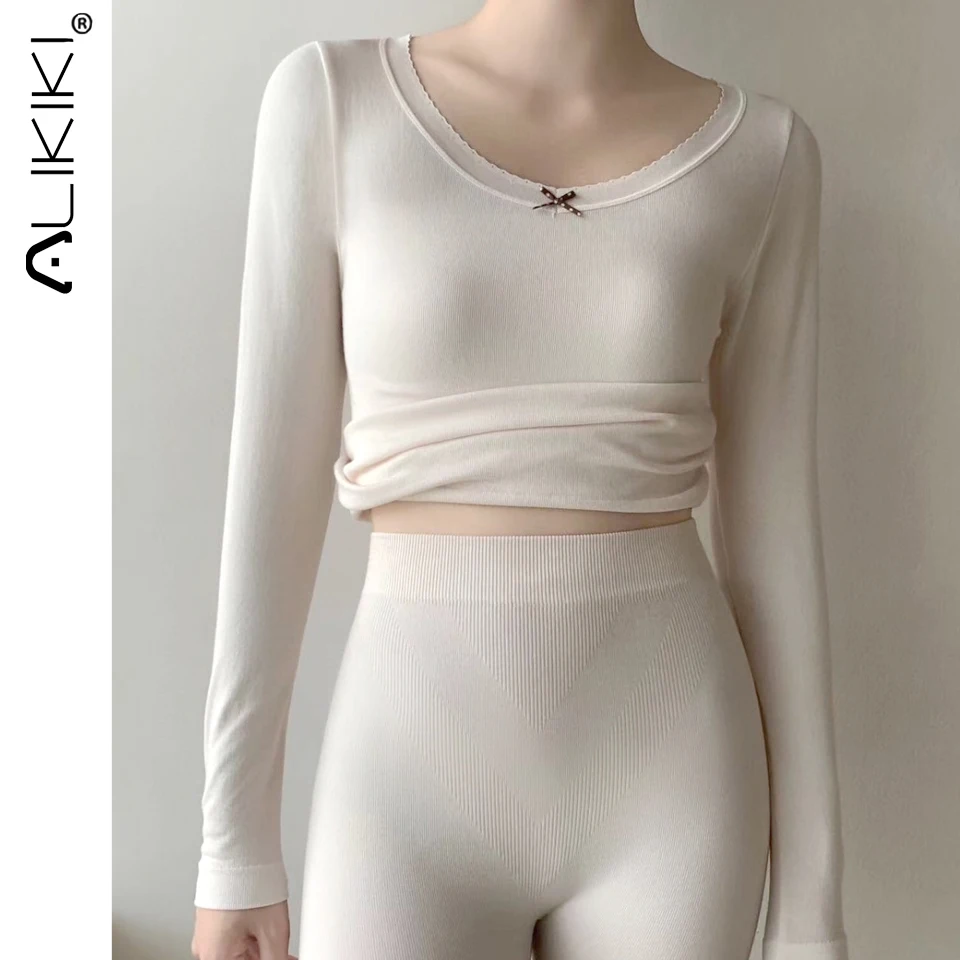 Зимний теплый костюм нижнего белья женская майка первого слоя комплект