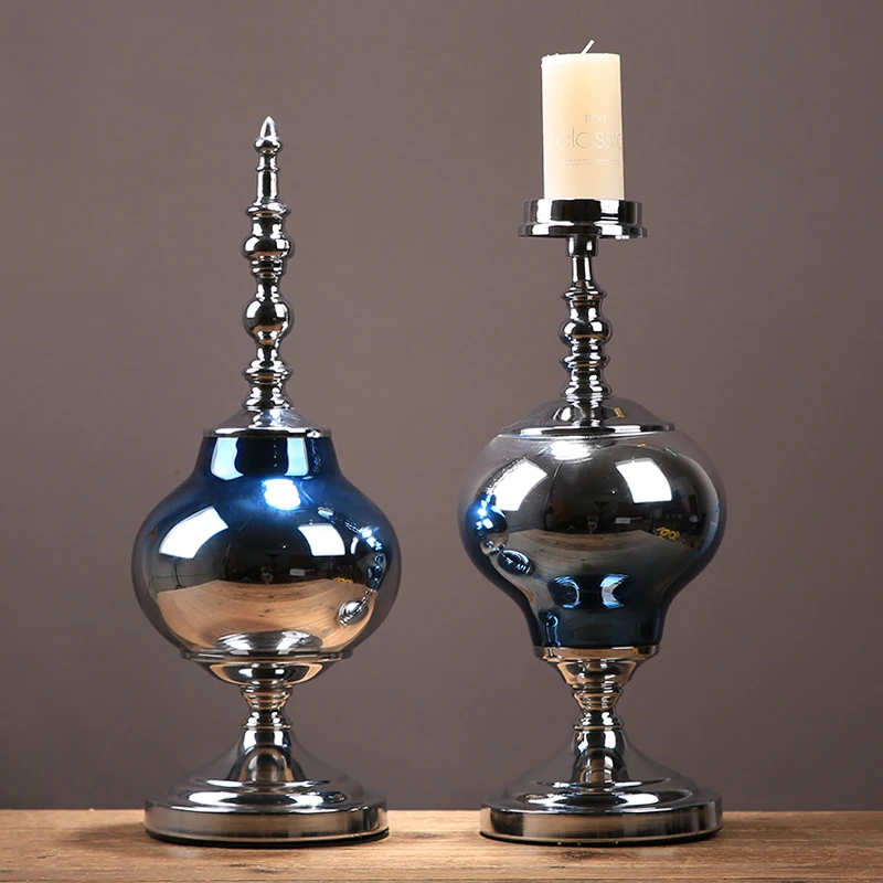 

Glass Candle Holders Table Nordic Centerpieces Cylinder Tall Candle Holder Luxury Wax Melts Burner Candelabros Home Decor ZY34XP