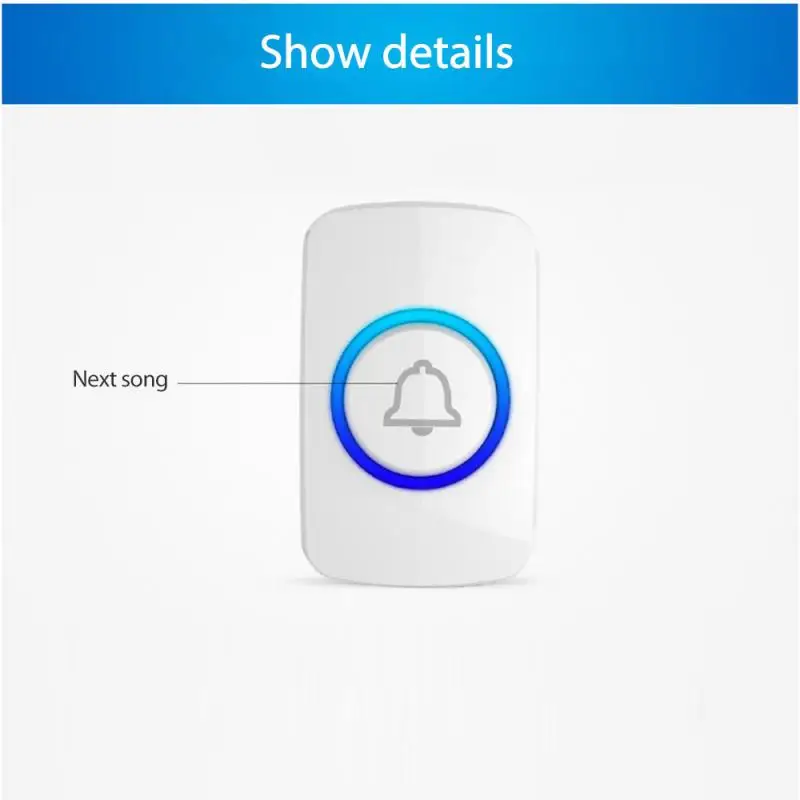 

New Wireless Smart Doorbell Home Smart Music Plug-in Doorbell Elderly Pager With Battery F51 Single Button High Quality 32 Song