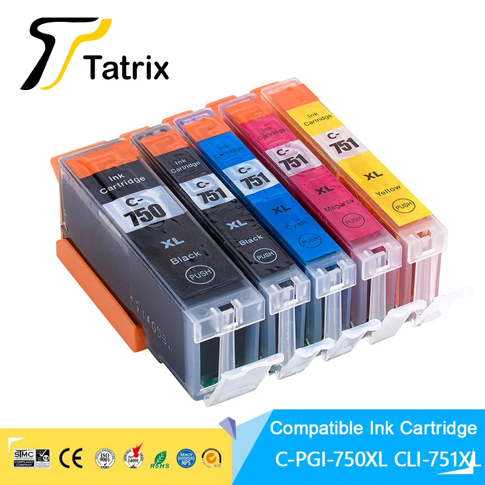 

Tatrix For Canon PGI750 751 PGI-750 CLI-751 Ink Cartridge For Canon PIXMA MG5470/MG5670/MG6370/MG6470/MG6670/MG7170/MG7570 etc..