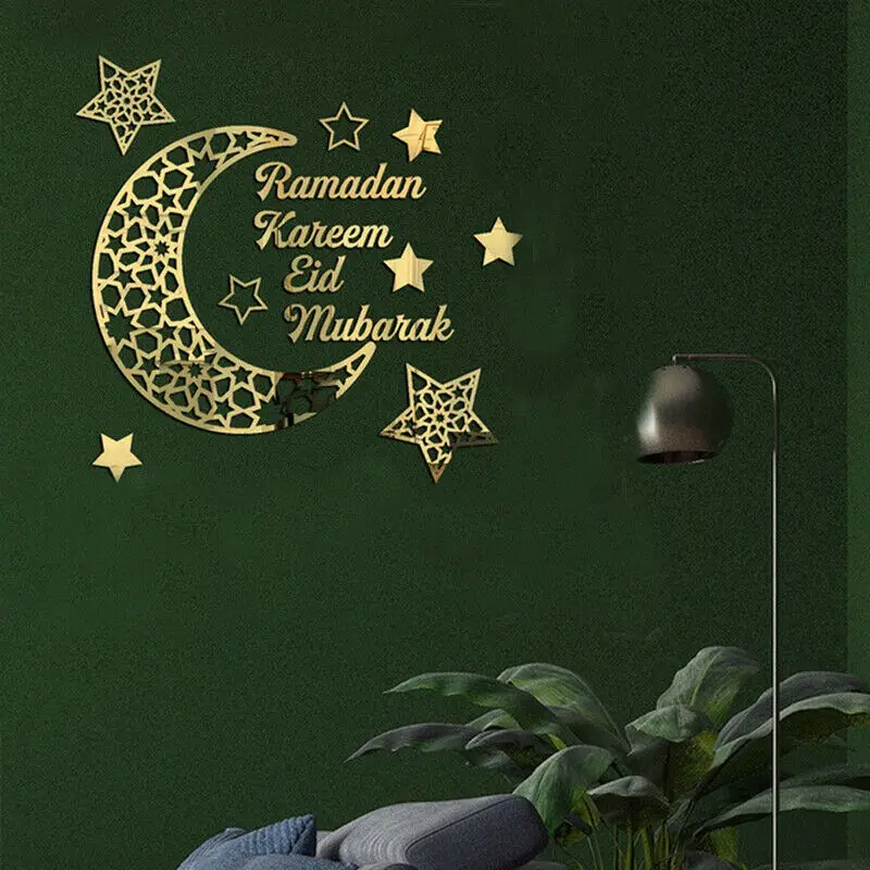 

Eid Mubarak Moon Wall Stickers Ramadan Decorations For Home DIY Decal Islamic Ramadan Kareem Muslim Party Decor Eid Al Adh Gifts