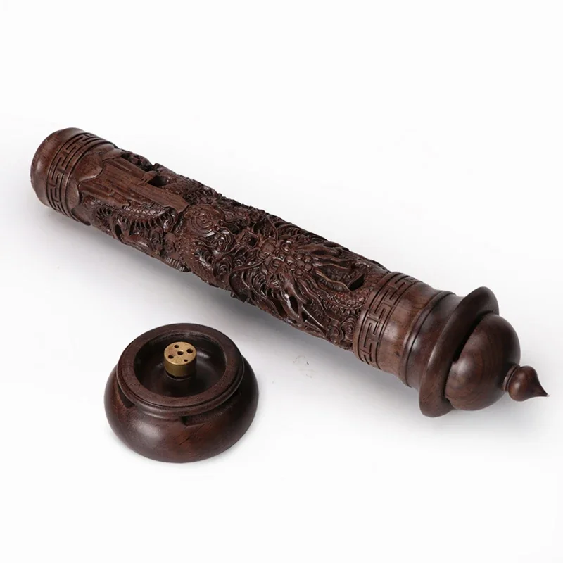 Курильница с выдолбленной резьбой сандаловое дерево поделки из дерева подставка