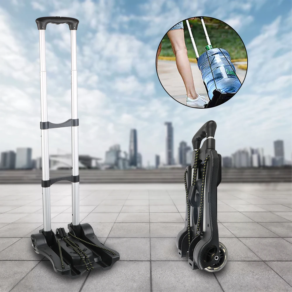 

For Home Travel Shopping Folding Luggage Cart Portable Two-wheel Trolley 35kg Heavy Duty Foldable Barrow Hand Sack