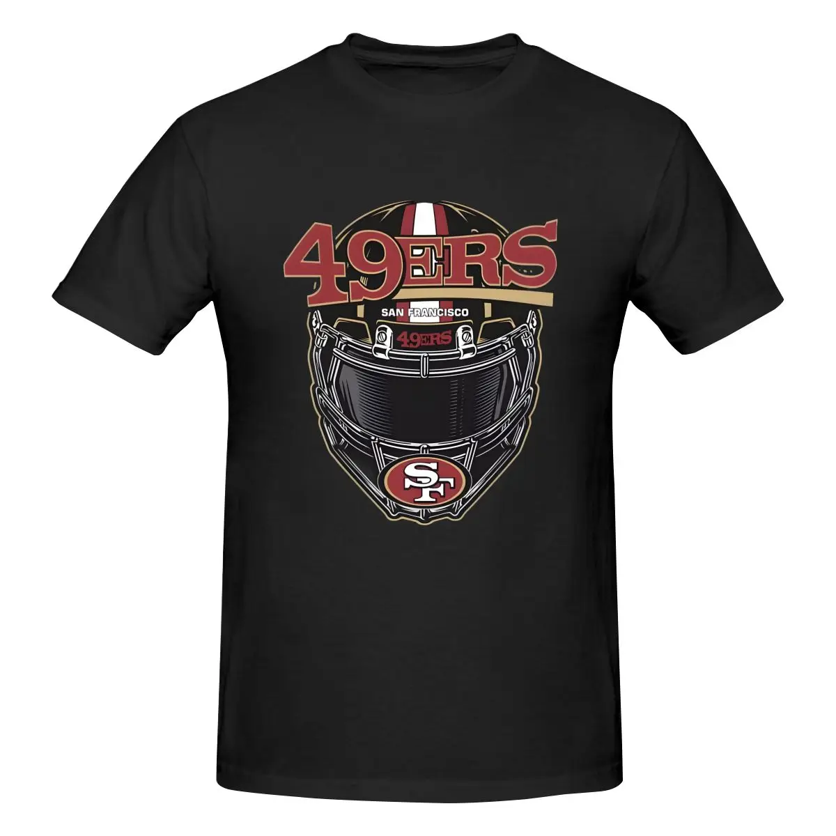 49ers Men's 100% Cotton Short Sleeve T-shirt Top Loose Tshirt