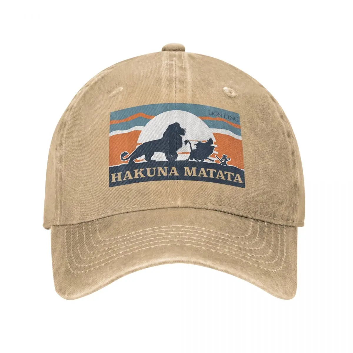 

Disney Lion King Baseball Caps Vintage Distressed Denim Hakuna Matata Trio Silhouette Snapback Cap Unisex Outdoor Workouts Hat