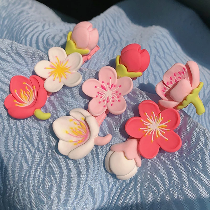 

2022 Simple Flower Hair Clips For Women Side Bangs Fix Fringe Barrette Hairpins Bands Ties Fashion Headwear Hair Accessories