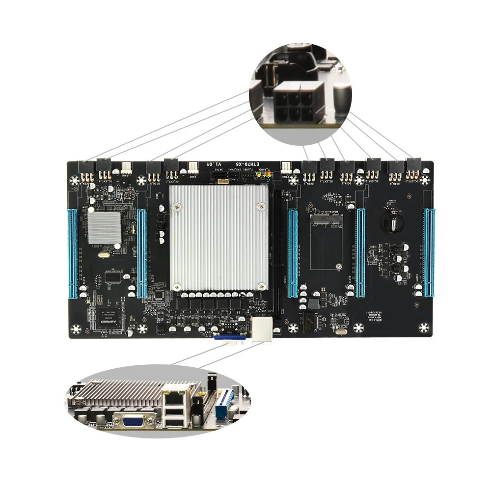 Семейная материнская плата для майнинга BTC с процессором E5 2620 + 1X128G SSD H61 LGA2011 V1/V2 65