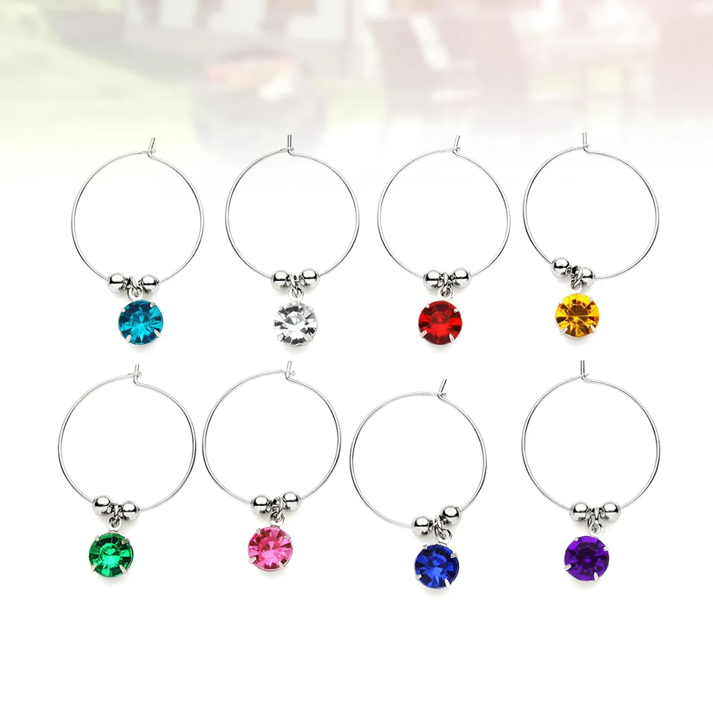 

8pcs Hanging Ring Glass Tags Glass Cup Charms Glass Charms Tasting Events Decoration Glass Makers