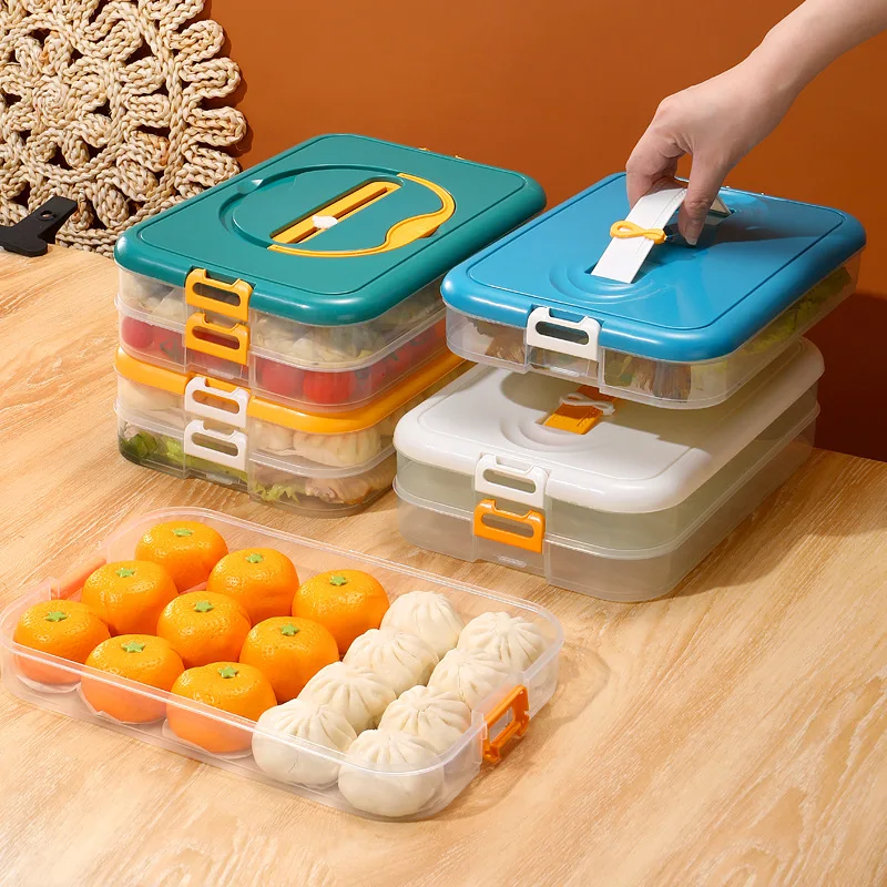 

Frozen Dumpling Box, Multifunctional Timed Food Preservation Box, Kitchen Refrigerator, Multi-layer Stacked Storage Box