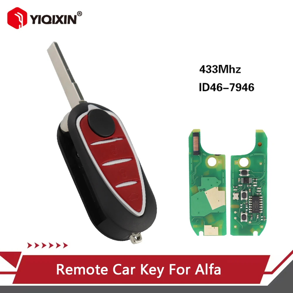 Фото Пульт дистанционного управления для автомобиля Alfa Romeo Mito GTA 2008-2015, Giulietta 2010-2016, 147, 156, 166, 433 МГц, Marelli BSI, DELPHI BSI, 3 кнопки №1