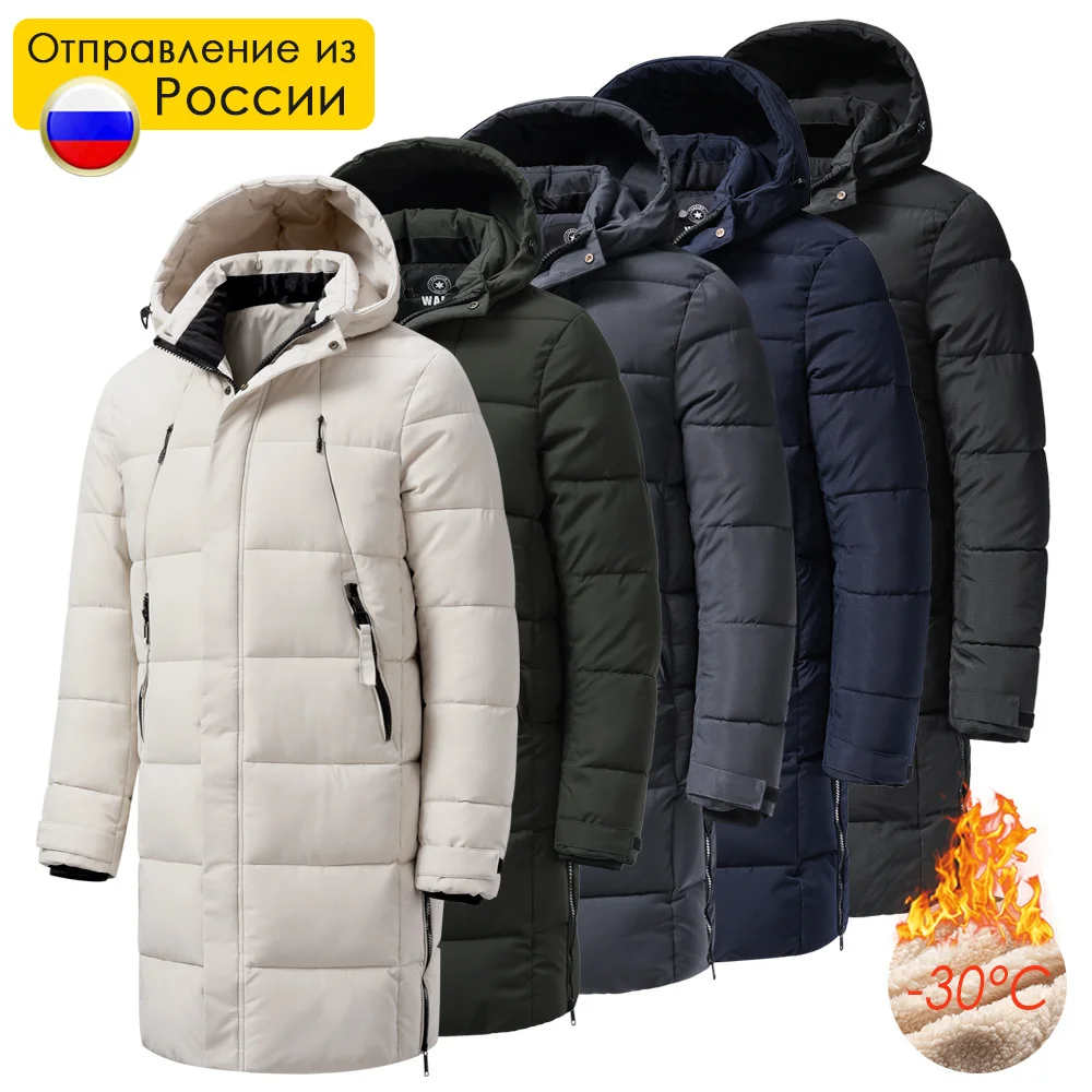

Men Winter Brand New Lon Warm Tick Fleece at Parkas Jacket Coat Men Autumn Outwear Outfits Classic Waterproof Casual Parka