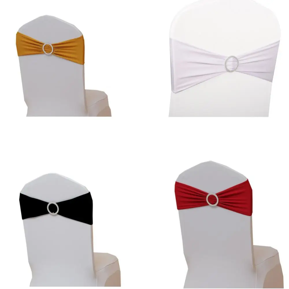 

Universal Size Chair Cover Bow-Knot Straps Chair Covers Elegant Seat Slipcover For Hotel Wedding Party Decor Home Decoration