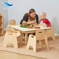 Toddler Infant Daycare Center Study Table Chair Set For Montessori Reggio Kids Learning Nursery Preschool Furniture