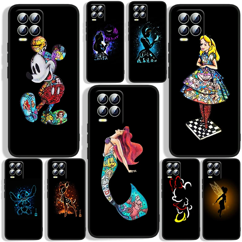 

Disney Princess Marvel Phone Case For OPPO Realme 5 6i 6s 7 7i 8 8i Pro 5G Realme Narzo 50A Narzo 50i Black Iuxury Silicone Soft