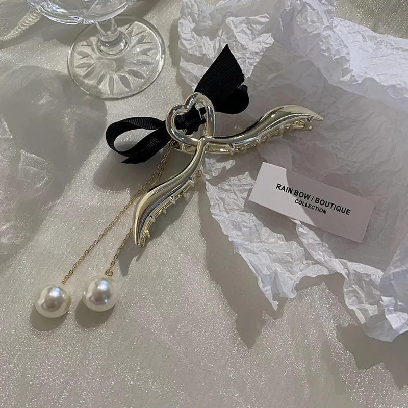 

New Hair Claws Gold Vintage Long Tassel Metal Hair Claw Pendant Crab Clips Fashion Hairpin For Women Headwear Hair Accessories