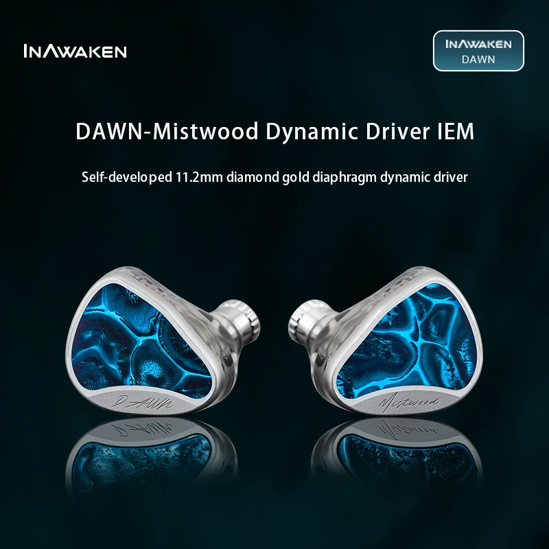 Фото INAWAKEN Dawn Mistwood: внутриканальные наушники с 11,2-мм алмазно-золотой диафрагмой и эргономичной 3D-печатной полостью №1