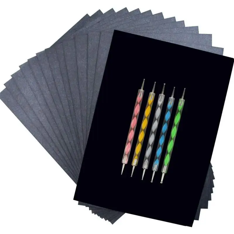 

100pcs Graphite Carbon Paper Black Blue Carbon Paper Single-sided A4 Tracing Paper With Clear Handwriting
