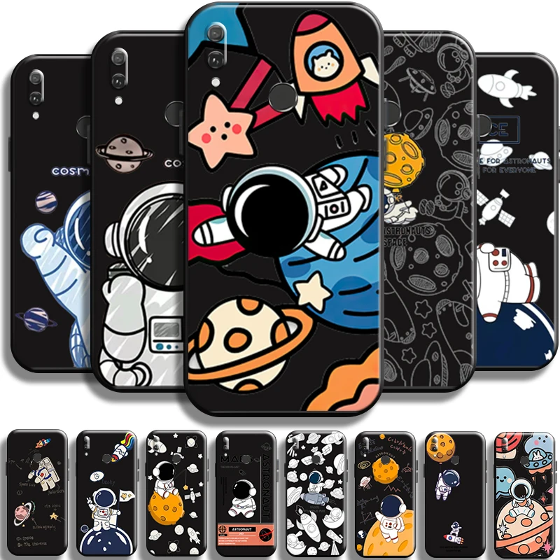 

Cute Cartooon Astronaut For Huawei Y9 Prime Y9 2019 Y9A Phone Case TPU Cover Liquid Silicon Coque Funda Carcasa Soft Shell