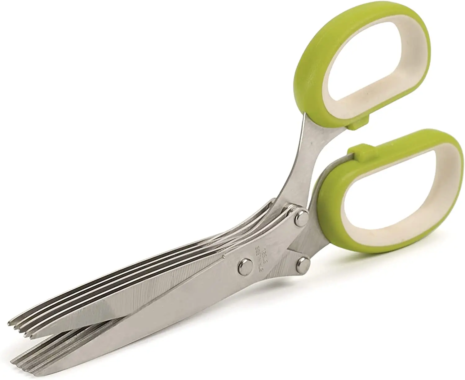 

Stainless Steel Herbal Scissors with 5 Blades, Green/White kitchen scissors bird cutting vegetable meat chicken bone fish beer o