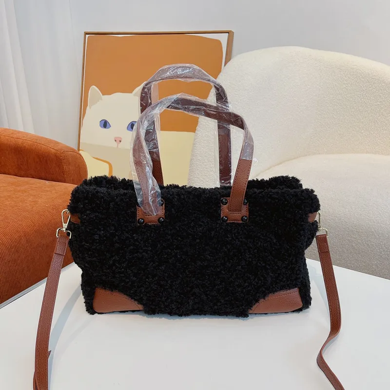 Brand Women's Bags Lamb Wool Shopping Bags New Shoulder Bags Fashion Handbags 2022 Hot Sale Messenger Bags