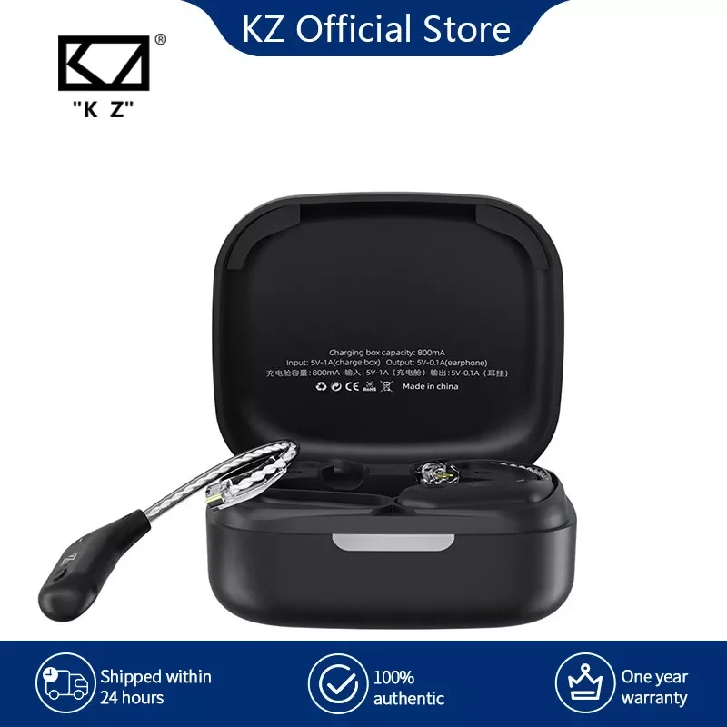 

KZ AZ09 Wireless Upgrade Cable Bluetooth-compatible 5.2 HIFI Wireless Ear Hook C PIN Connector With Charging Case