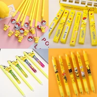 pokemon anime gel pen press pen 0 5mm bullet pikachu black carbon pen boys girls school stationery anime toys kids gifts