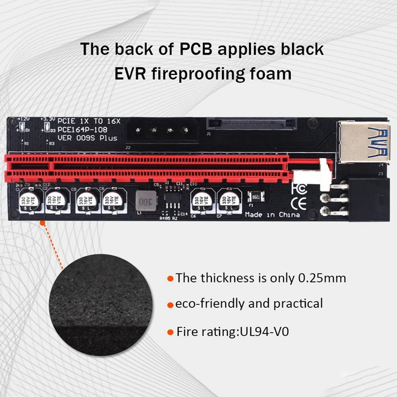 5 упаковок Riser Premium New Ver 009S Plusgold Edition светодиодный удлинитель карт GPU адаптер для