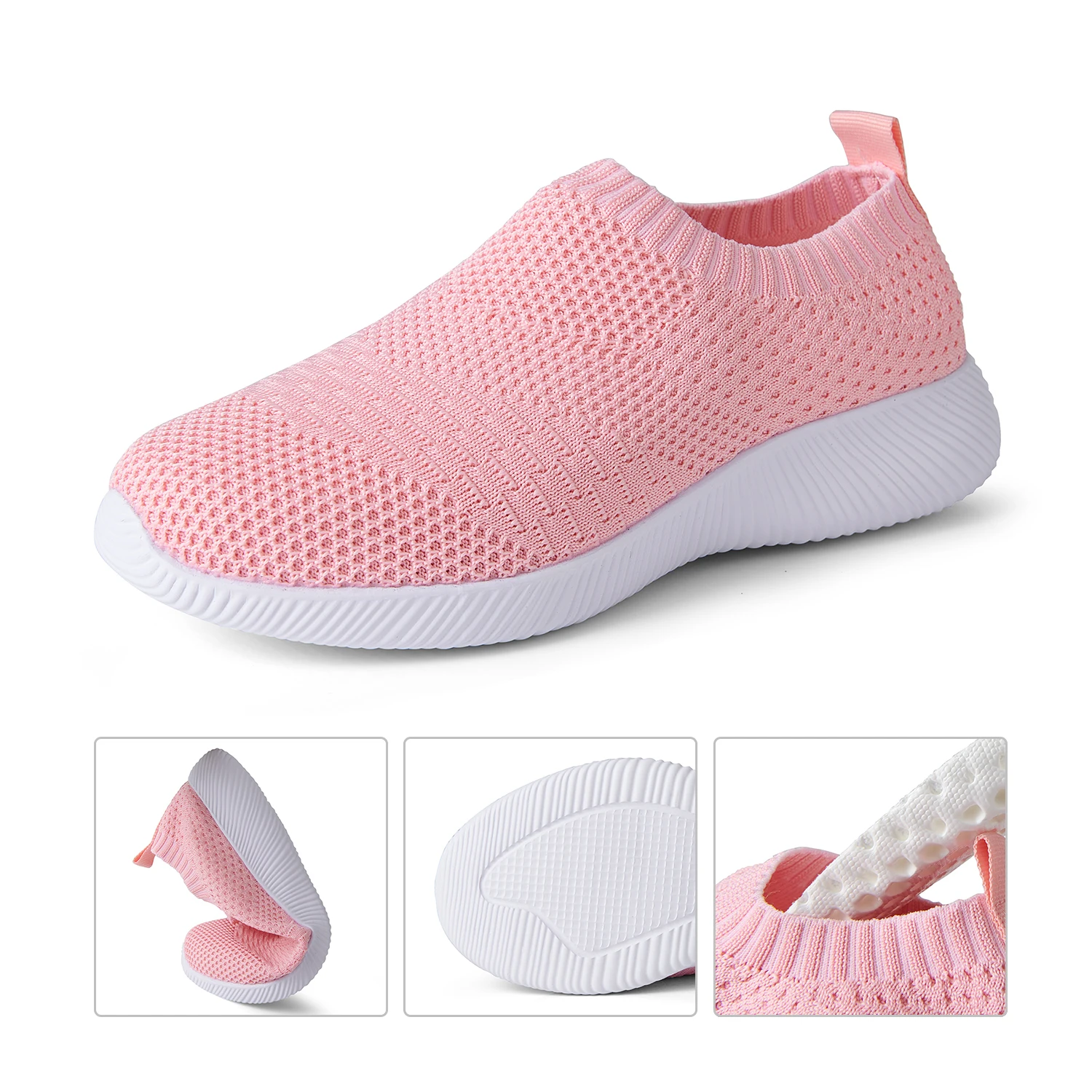 SALUDAS Women Casual Sneakers Running Shoes Fashion Slip-on Sneaker Female Sport Shoes Sock Footwear Breathable Mesh Tennis Shoe