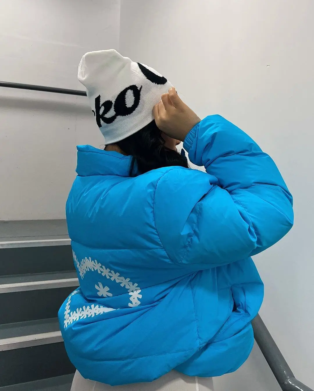 Bubble Puffer Coats Crop Jacket Casual Thick Warm Down Cropped Coat 2022 Women Y2K Clothes Streetwear Letter Winter Jakcets