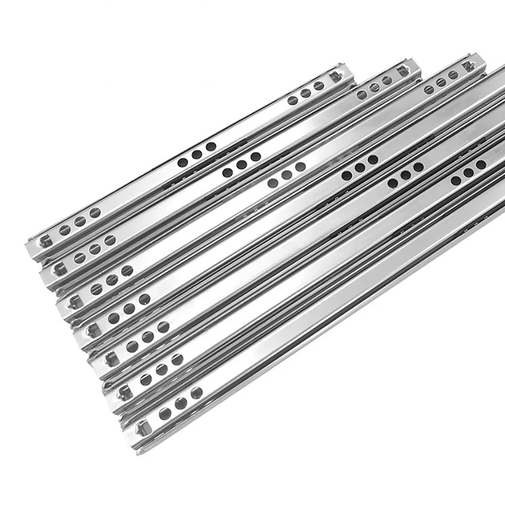 

2Pcs/ Pair 8"-20" Ball Bearing Drawer Slides Furniture Slide Steel Ball Keyboard Cabinet Cupboard Drawer Runners
