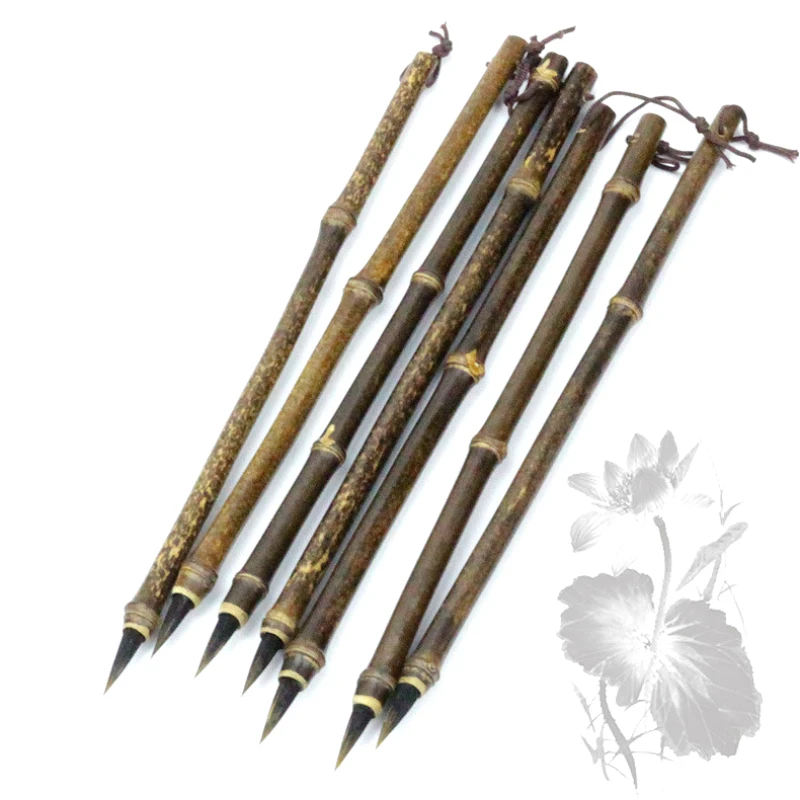2 Pcs/set High Quality Chinese Traditional Calligraphy Purple Rabbit Hair Writing Brush Handwriting Small Regular Script Brush