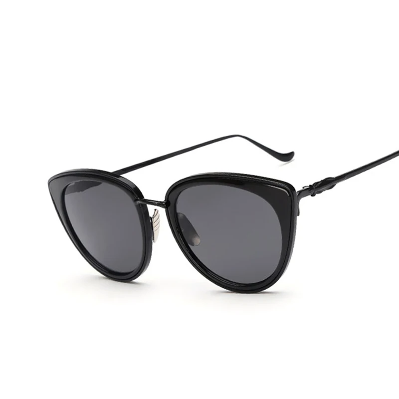 

Очки солнцезащитные женские в металлической оправе, брендовые дизайнерские зеркальные солнечные очки кошачий глаз в винтажном стиле, розовые фиолетовые