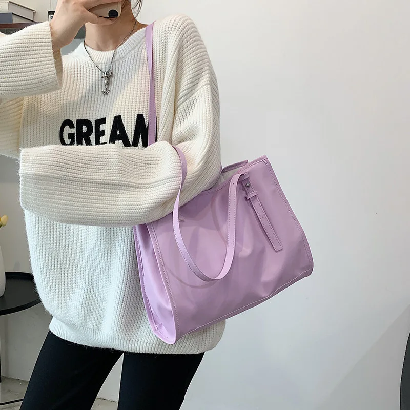 

QIAOSANSAN Women's Handbag Designer Fashion Large-capacity Shoulder Tote Commuter Ladies Bag Casual Texture Solid Color Trend
