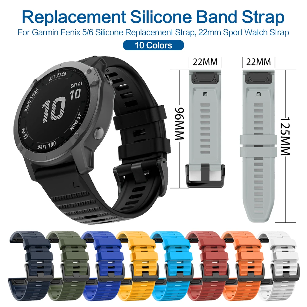 

1~5PCS Silicone Strap for Garmin Fenix 6X 5X 3 D2 Tactix Bravo Descent MK1 Smartwatch Replacement Watch Band Wristband Bracelet