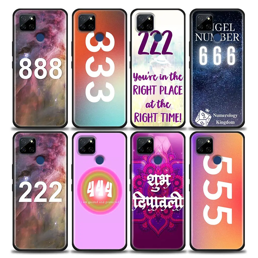 

Phone Case for Realme C2 C3 C21 C11 C12 C20 C35 Oppo A53 A74 A16 A15 A9 A54 A95 A31 A52 TPU Case Luxury Angel Number Series