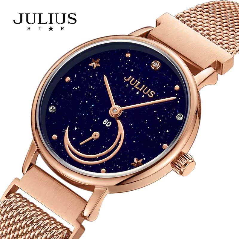 JULIUS Star Mesh with Magnet Buckle Small Dial Star Sky Surface Waterproof Watch Female Best Selling 2022 Good Gifts for Student enlarge