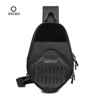 ozuko chest bag men fashion outdoor shoulder bags waterproof messenger bag for teenager usb charging male crossbody bag tactical
