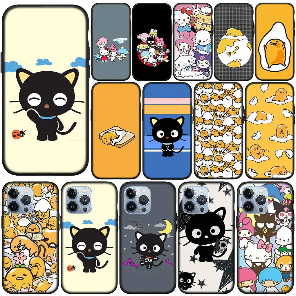 Chococat Anime Gudetama Eggs Silicone Phone Casing for Apple iPhone 16 11 Pro XS Max X XR 6 7 8 6S Plus + SE 2022 16+ Cover Case