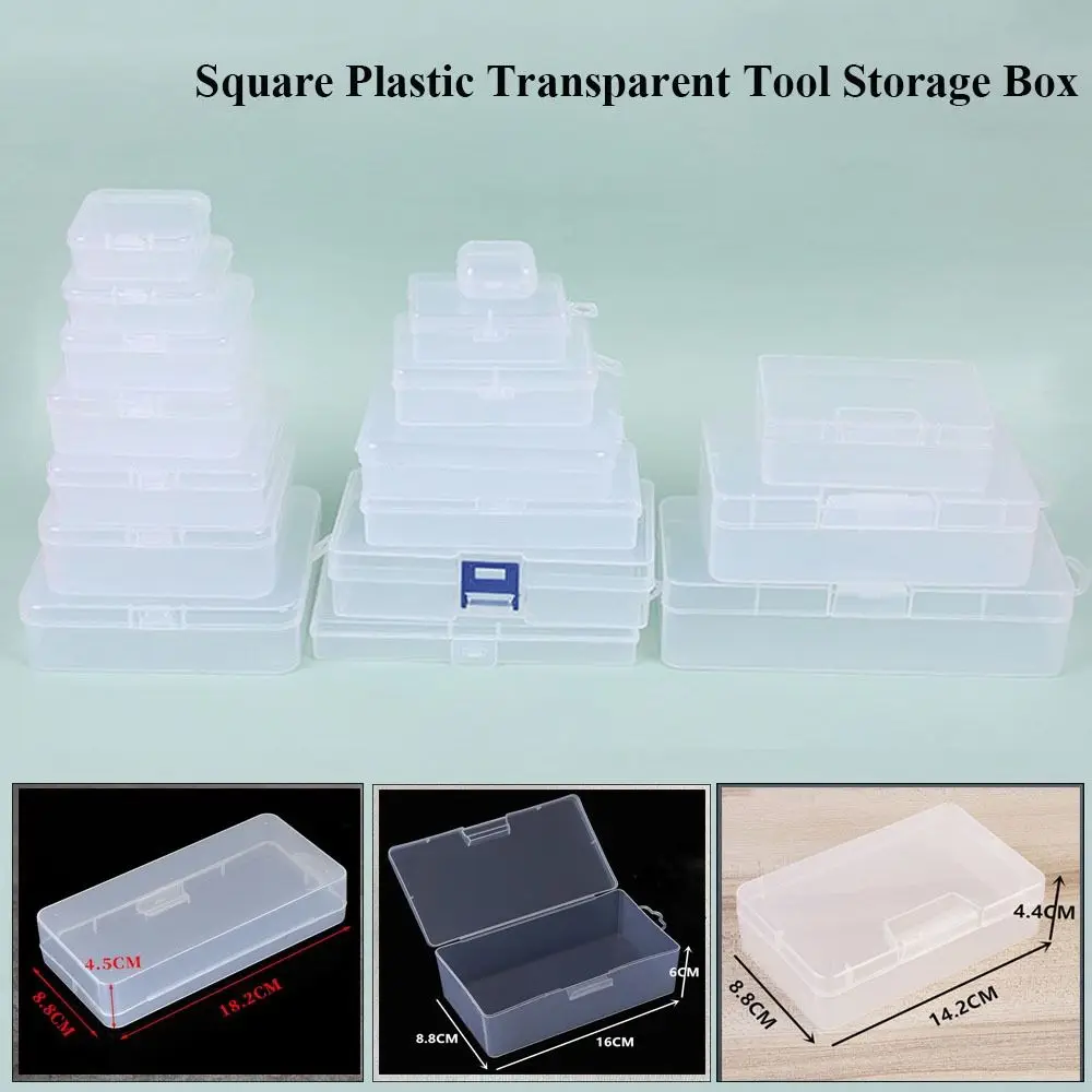 

Пластиковая коробка для хранения, портативные Прочные прозрачные мелкие предметы, стандартные упаковочные коробки, держатель для электроинструментов