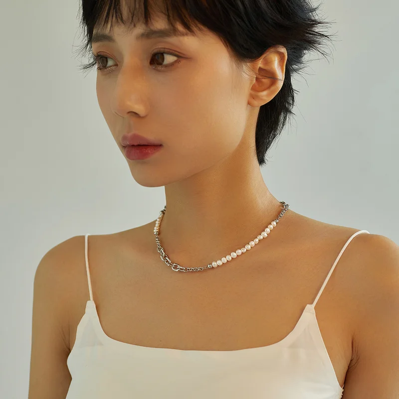 

Timeless Wonder Gorgeous Natural Pearl Chains Linked Necklace for Women Designer Jewelry Goth Kpop Choker Necklace Boho 4522