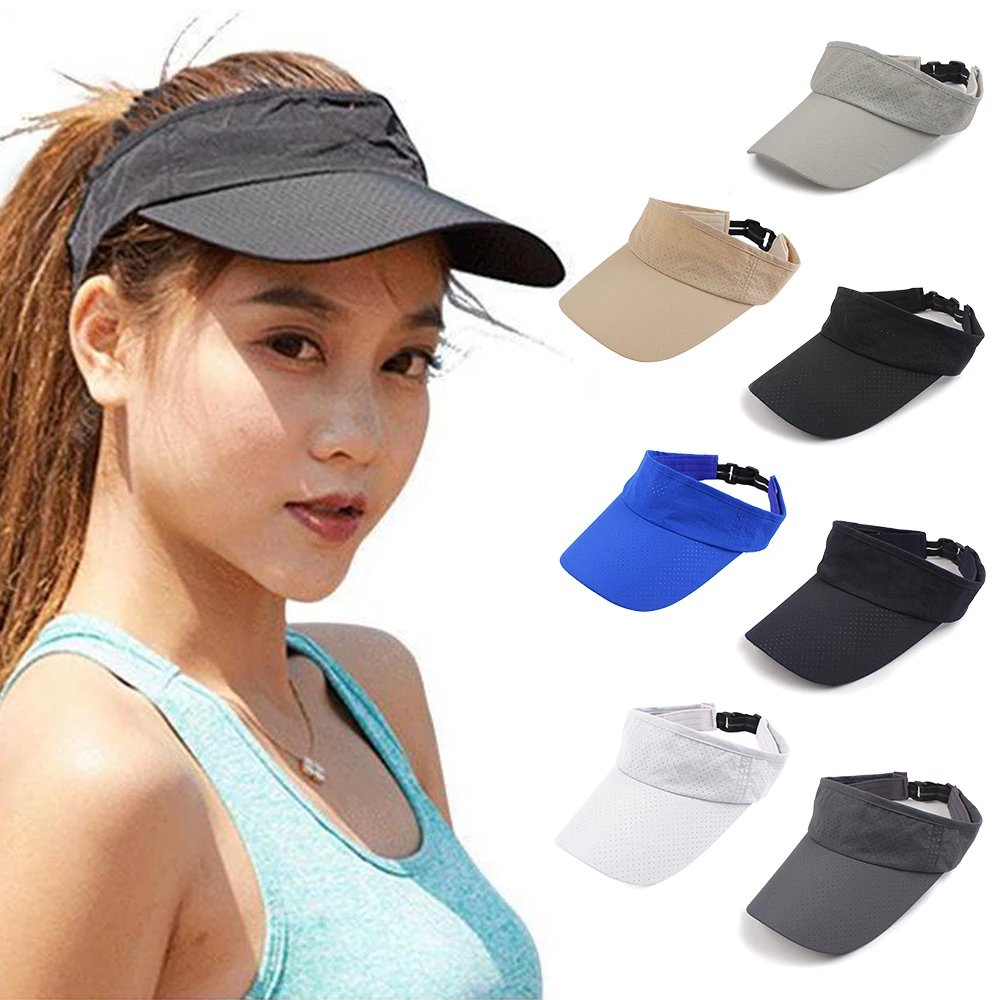 

Summer Women Sun Hat Classic Sport Baseball Cap Adjustable Wide Brim Headband Running Cotton Hat