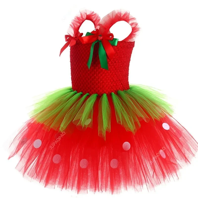 Платье-пачка для маленьких девочек платья принцессы клубники детей костюм на