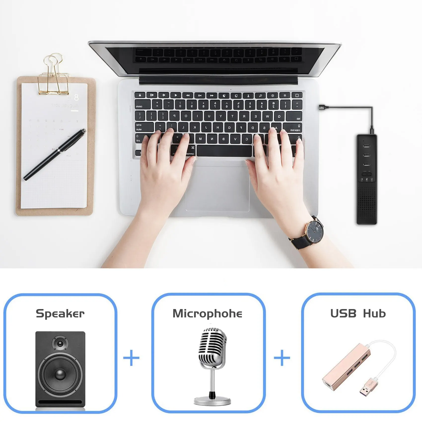 3 в 1 компьютерные колонки с микрофоном и USB-хабами
