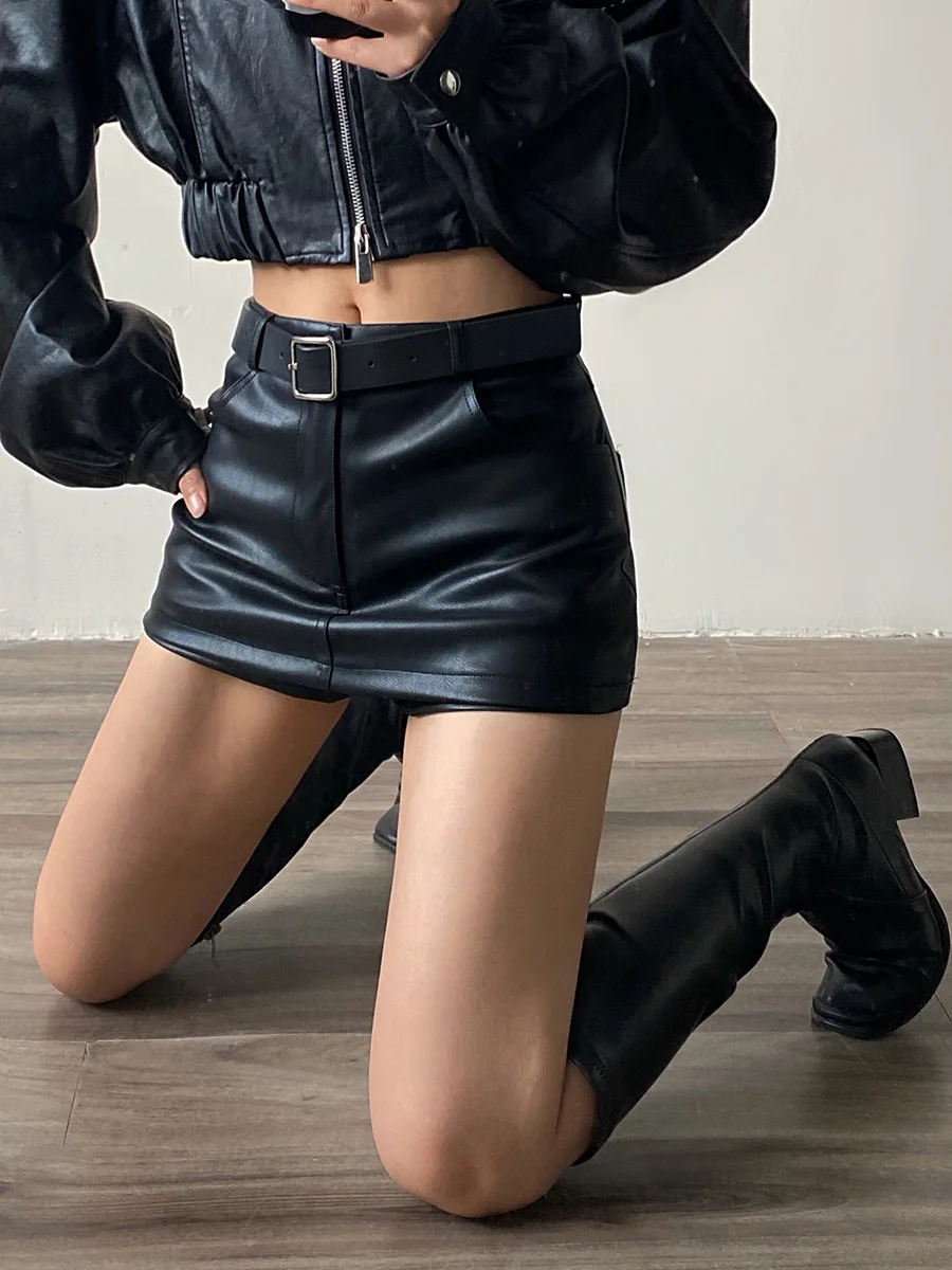 

Брюки из натуральной кожи, новинка весны 2023, высококачественные шорты из овечьей кожи с низкой талией и защитой от стирания ягодиц