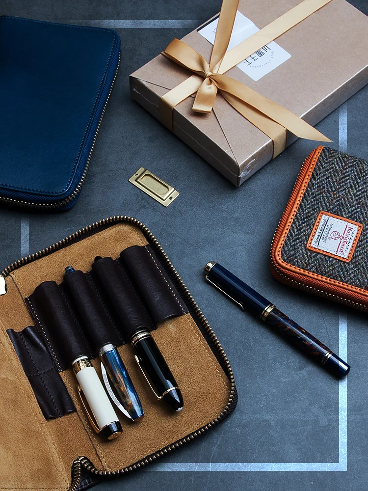 Moze Italian Leather Pen Case Pen Storage Case Pen Curtain Pen Bag