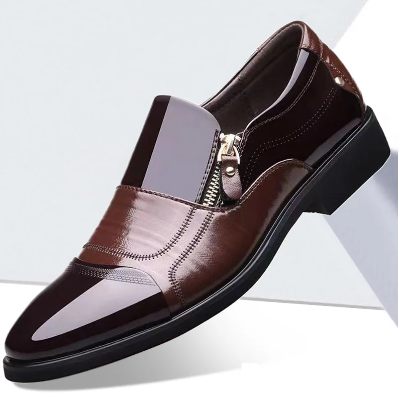 2025 новые удобные кожаные туфли с вышивкой мужская деловая модная обувь острым
