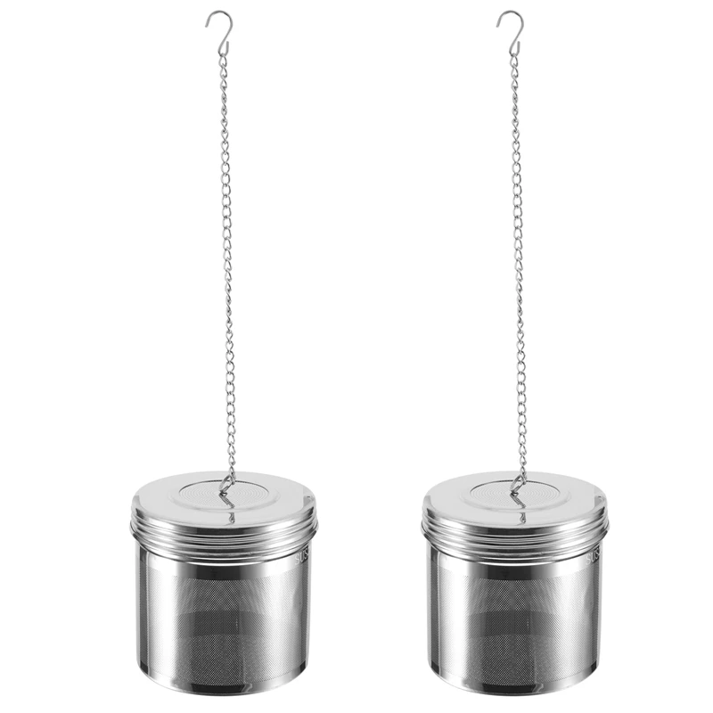 

2 Pack Large Tea Ball Infuser For Loose Leaf Tea & Spice Infuser For Cooking, Threaded Lid, Extra Fine Mesh Tea Strainer